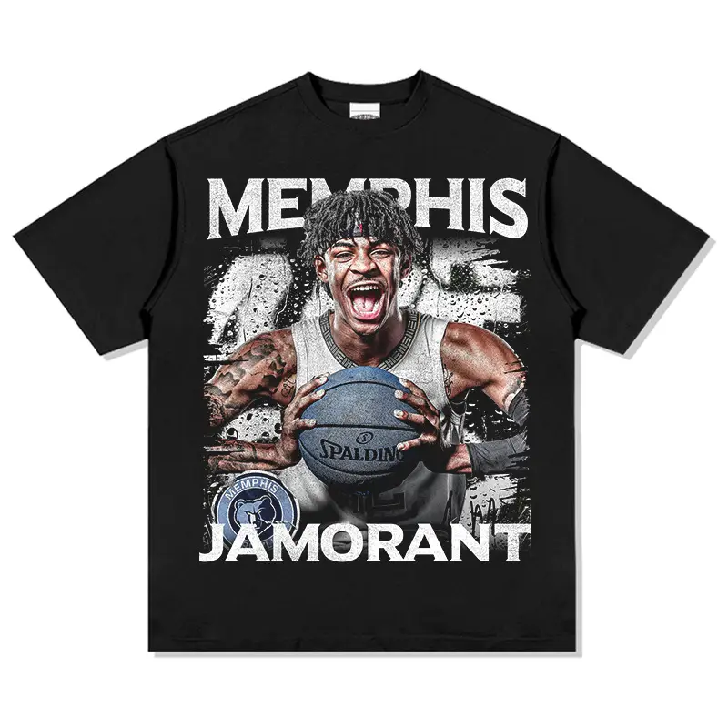 European American Cross-border Ja Morant T-shirt Loose Cotton Heavy Weight - Image 2