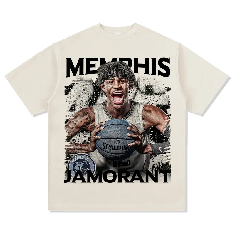 European American Cross-border Ja Morant T-shirt Loose Cotton Heavy Weight - Image 4