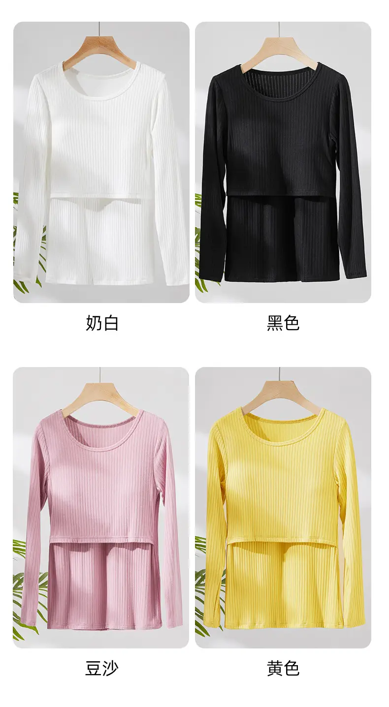 Pink Long Sleeve T-Shirt for Pregnant Women Large — feature 11