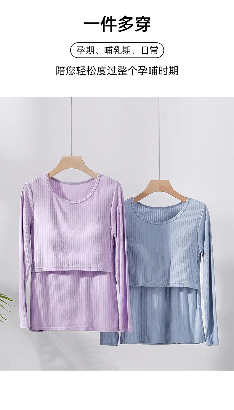 Pink Long Sleeve T-Shirt for Pregnant Women Large — feature 5