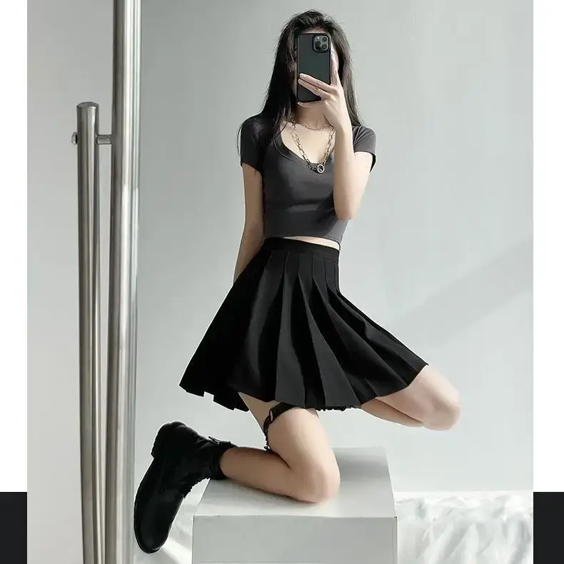 Black Pleated Skirt High Waist Slimming Autumn Winter 2022 — feature 3