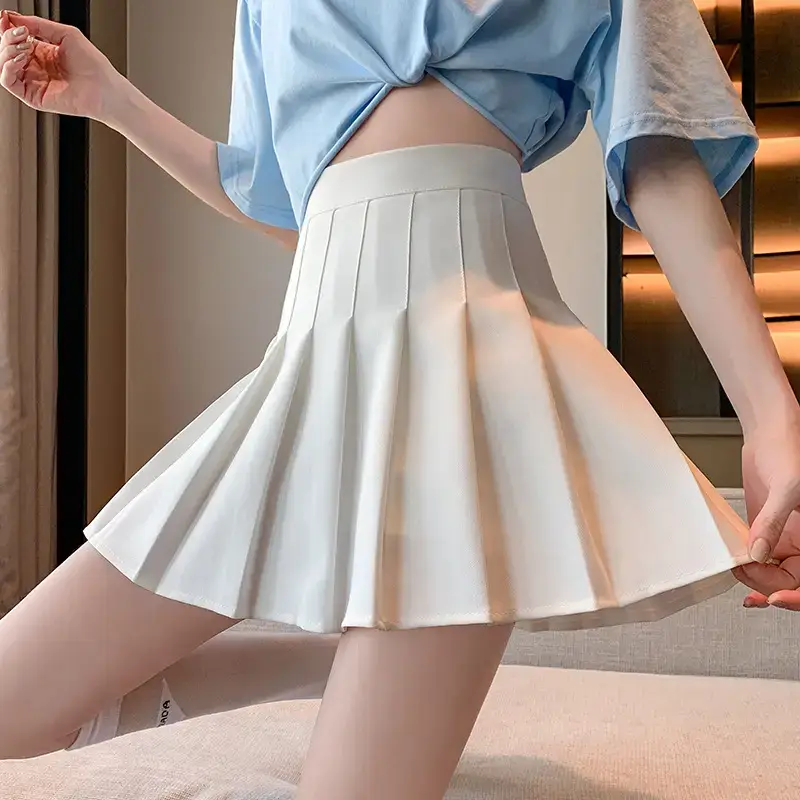 Black Pleated Skirt High Waist Slimming Autumn Winter 2022 - Image 2