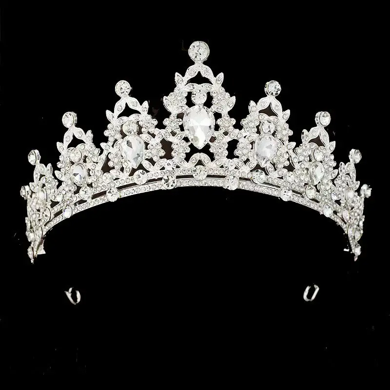 2025 Retro Bridal Crown Red Diamond Crown Headpiece Antique Queen Alloy Wedding Tiara — feature 7