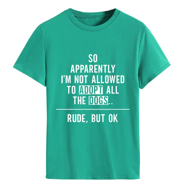 Women Letter T-Shirt Green Round Neck Loose Short Sleeve