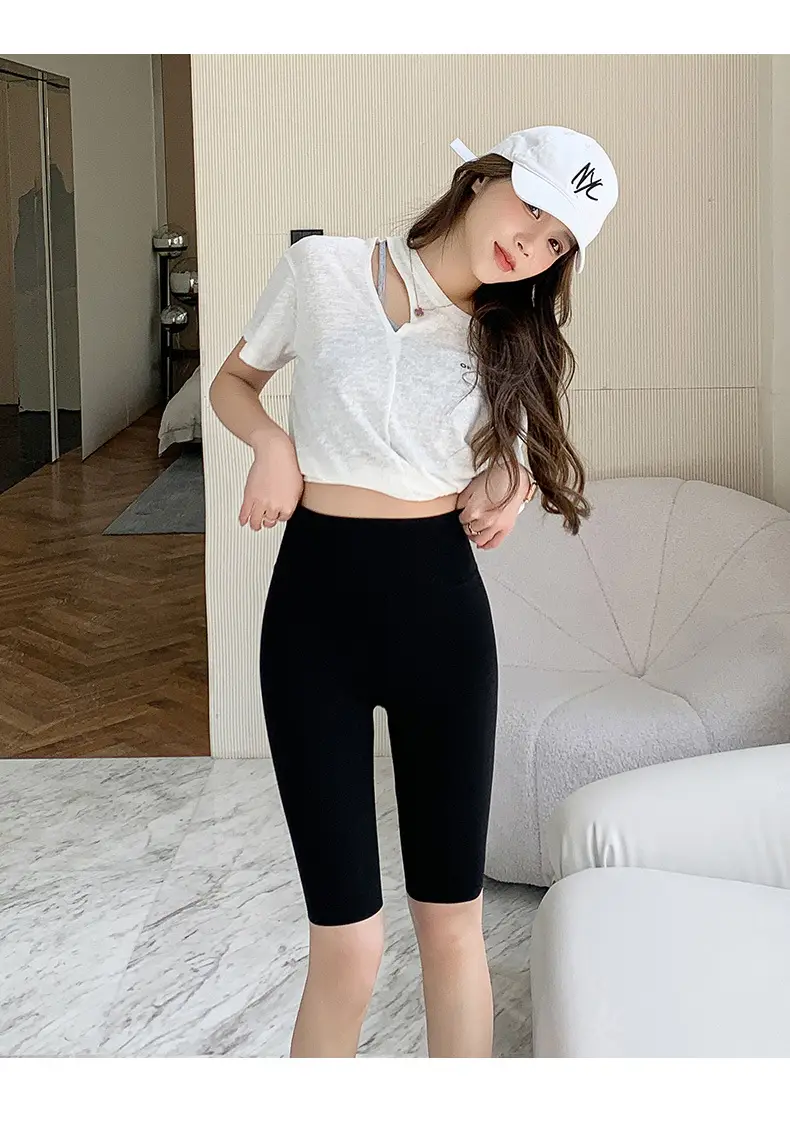 Women Thin Shark Pants High Waist Yoga Wear Pink — feature 22