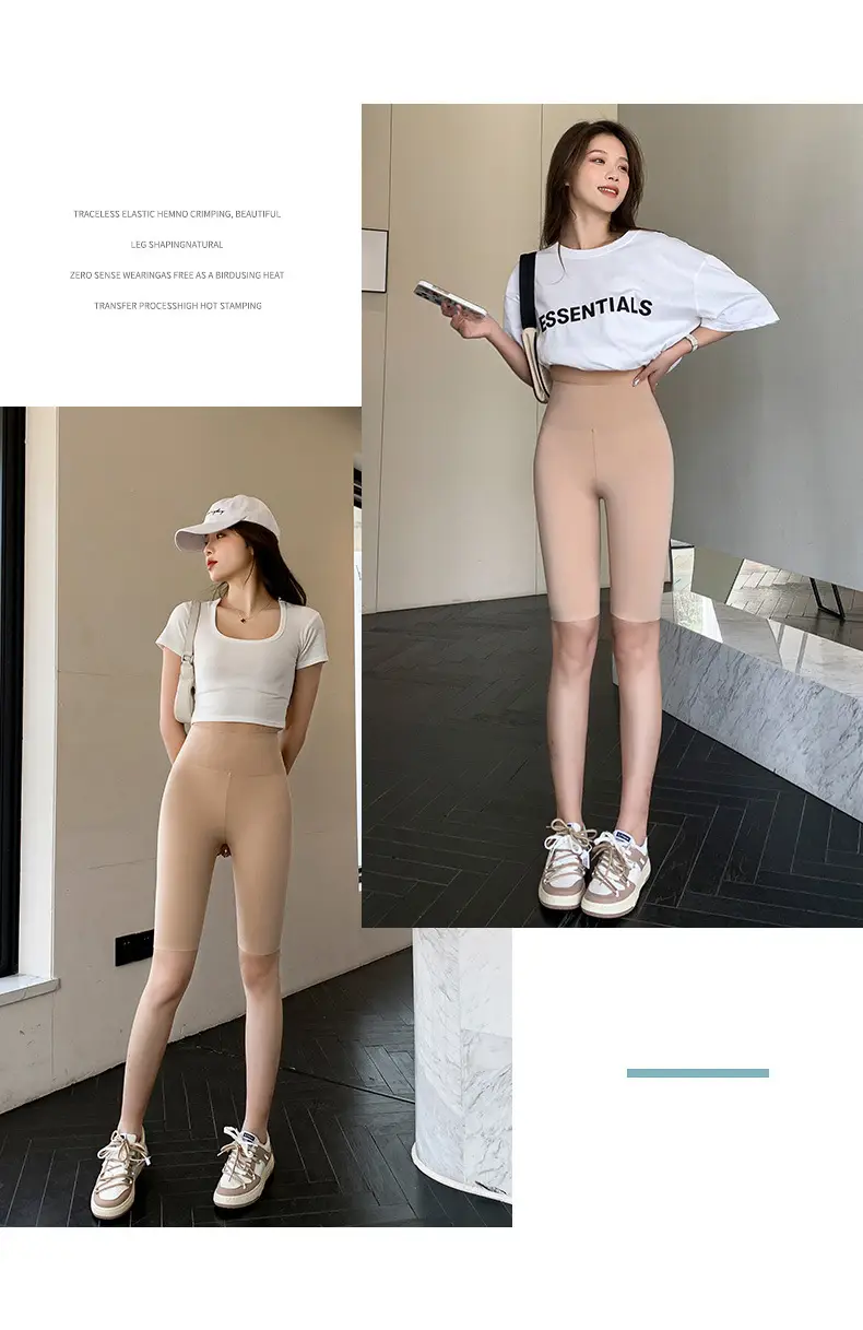 Women Thin Shark Pants High Waist Yoga Wear Pink — feature 28