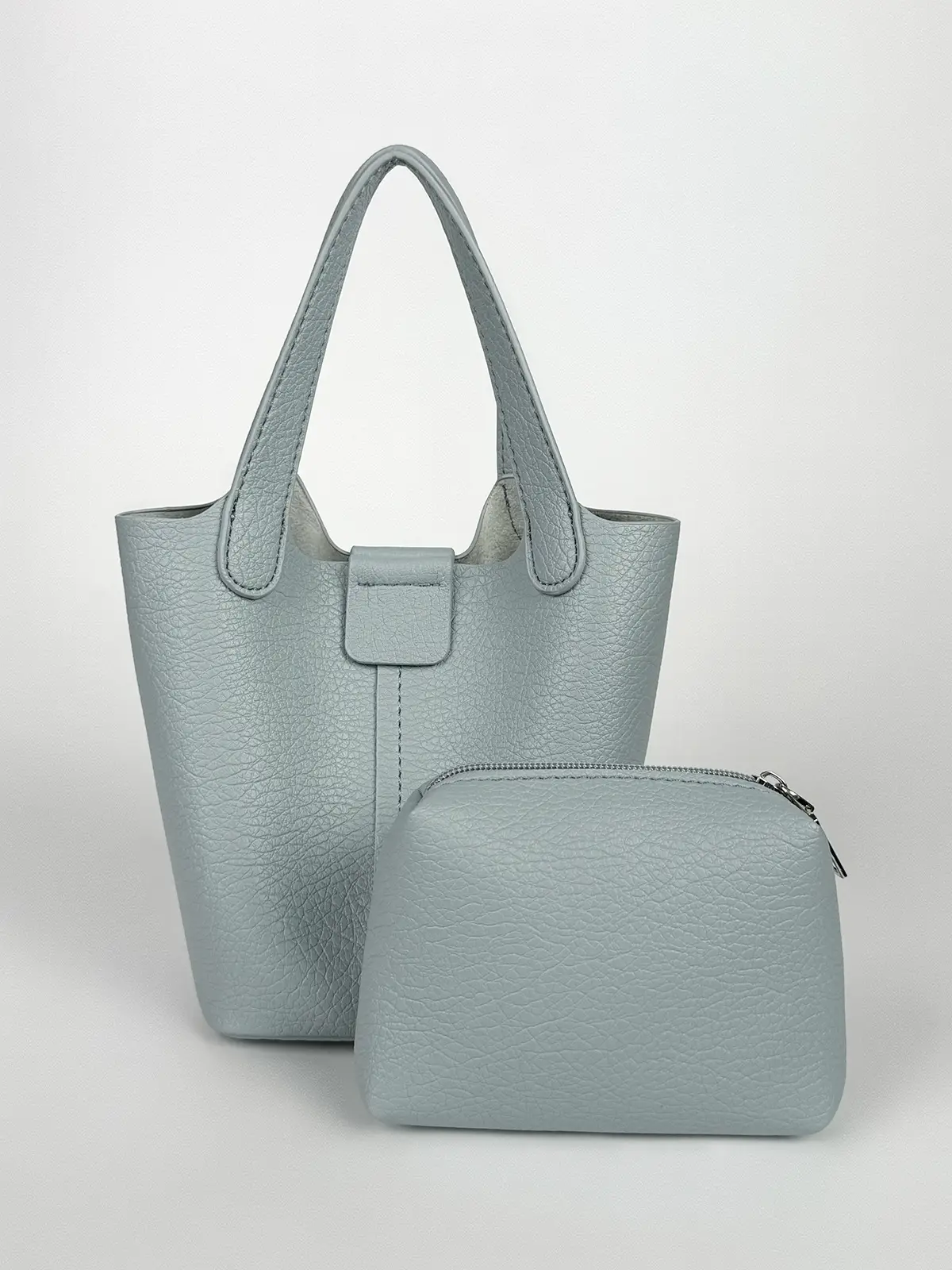 Women's Pink PU Leather 2-Piece Handbag Set — feature 21
