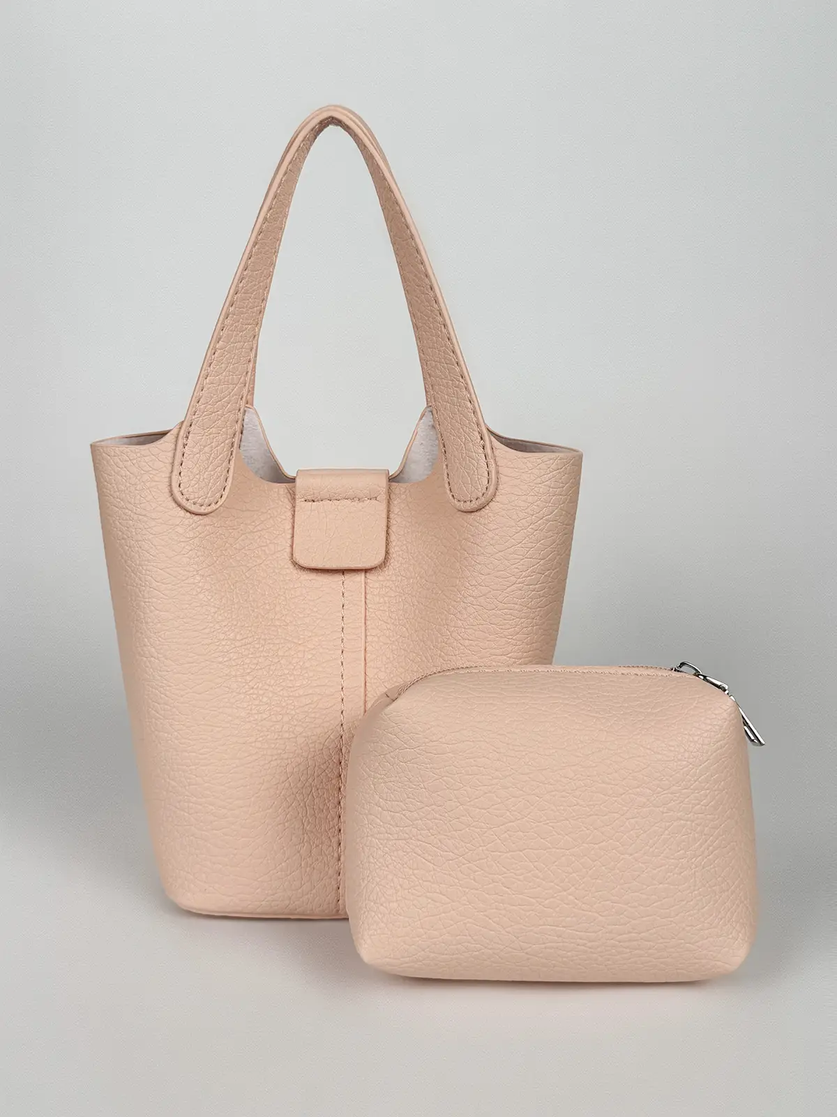 Women's Pink PU Leather 2-Piece Handbag Set — feature 22