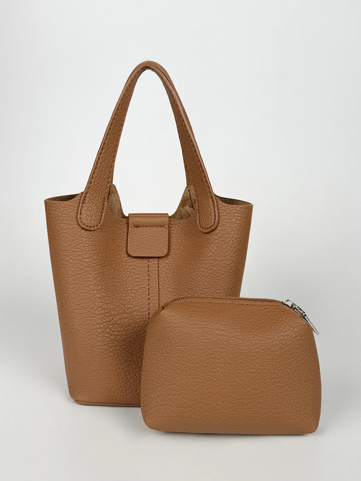 Women's Pink PU Leather 2-Piece Handbag Set — feature 23