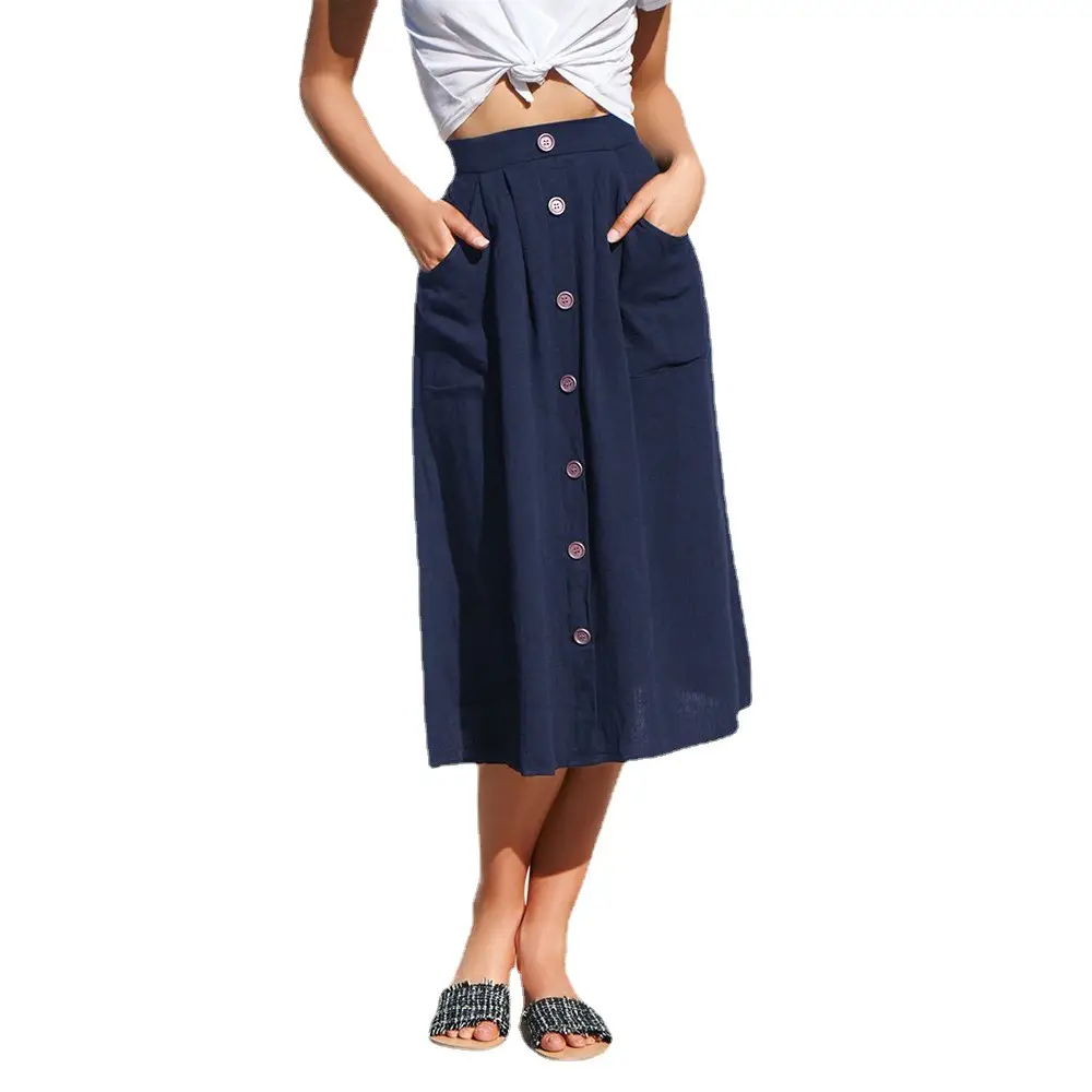 Red Loose Pocket Skirt for Women Spring Summer - Image 12
