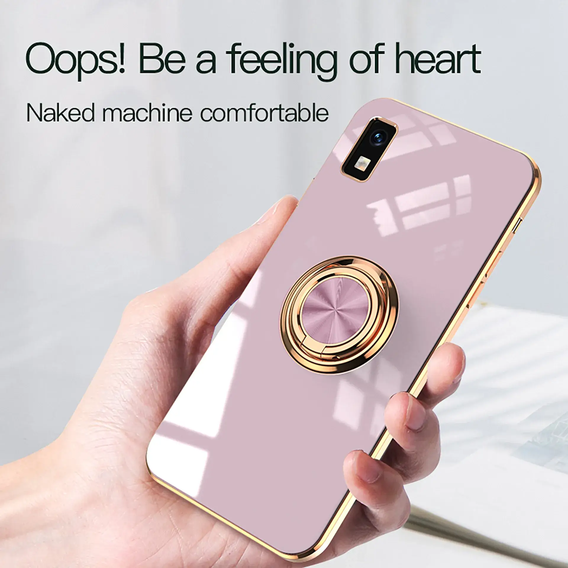 Aquos Phone Case Gold Ring Holder Solid Color - Image 9