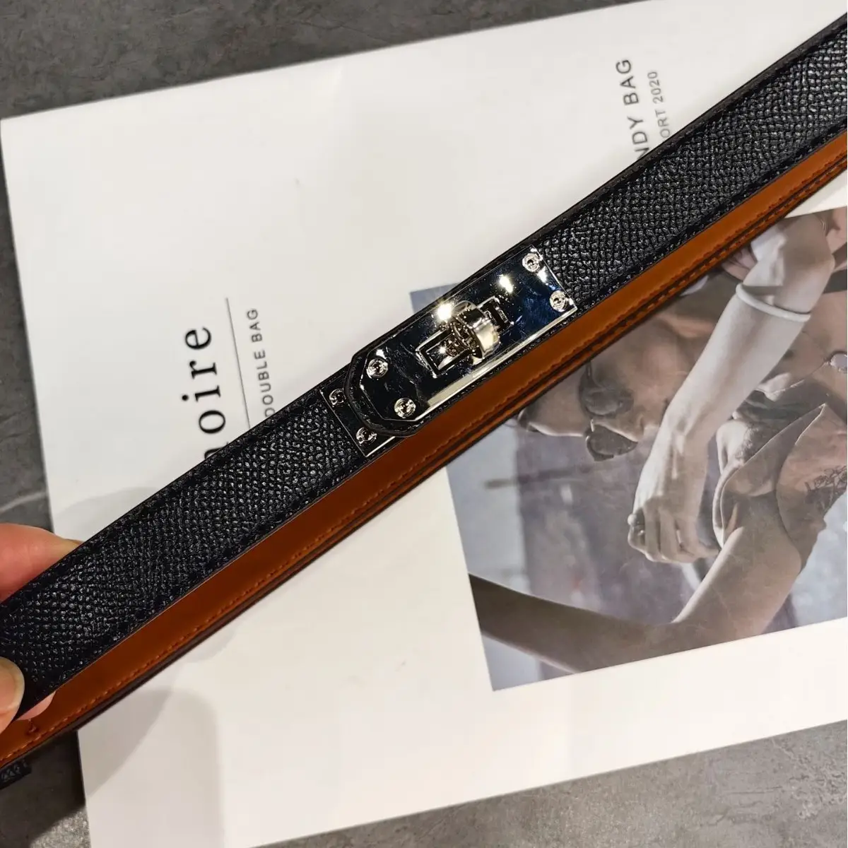 Women's Adjustable Leather Belt with Adjustable Buckle - Image 2
