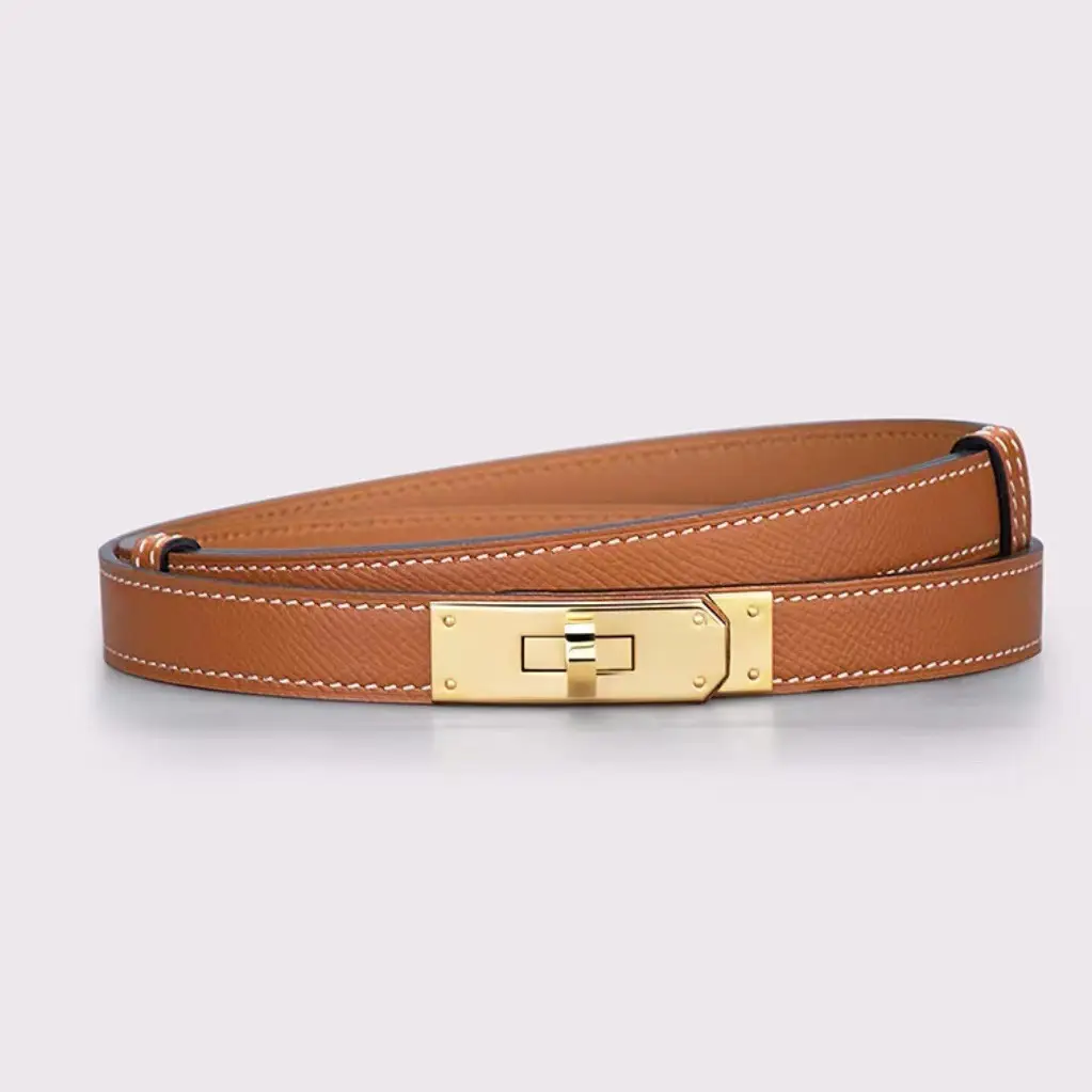 Women's Adjustable Leather Belt with Adjustable Buckle - Image 3