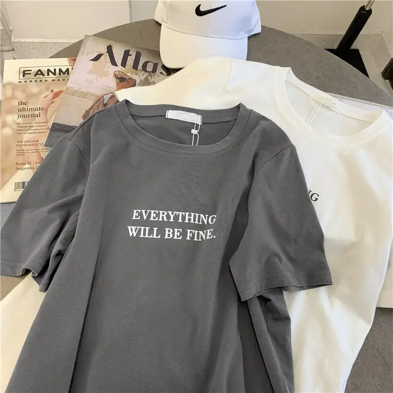 Women Cotton Loose T-Shirt Purple Summer Casual - Image 5