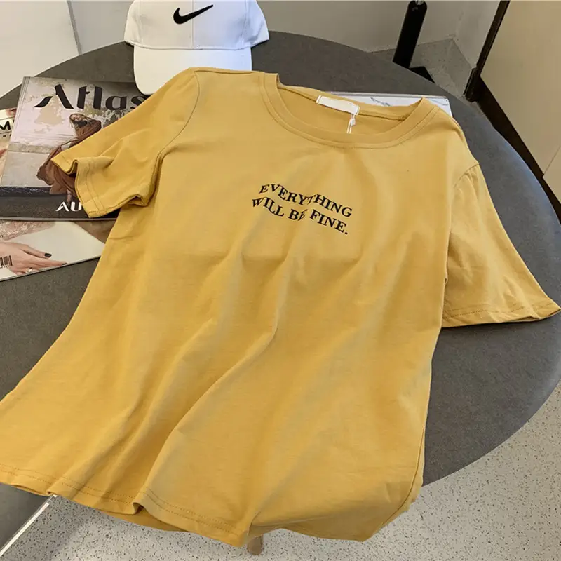 Women Cotton Loose T-Shirt Purple Summer Casual - Image 8