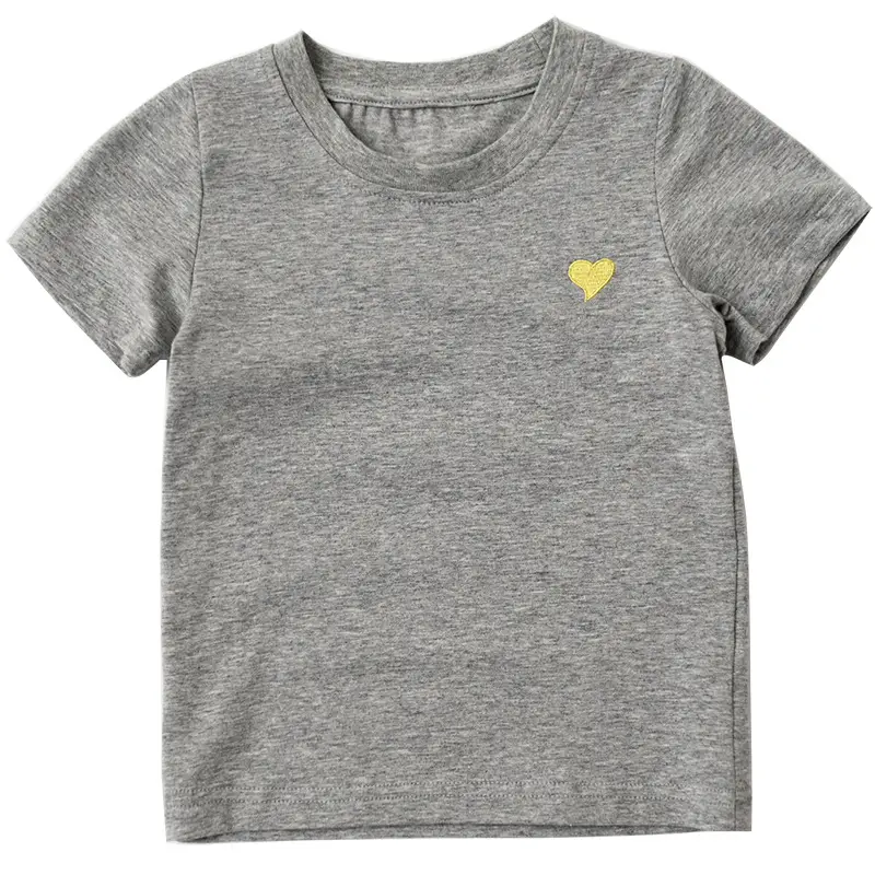 Men Grey Heart Print T-Shirt Small