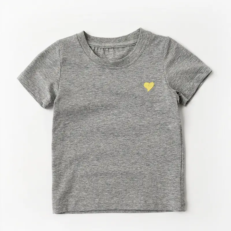 Men Grey Heart Print T-Shirt Small