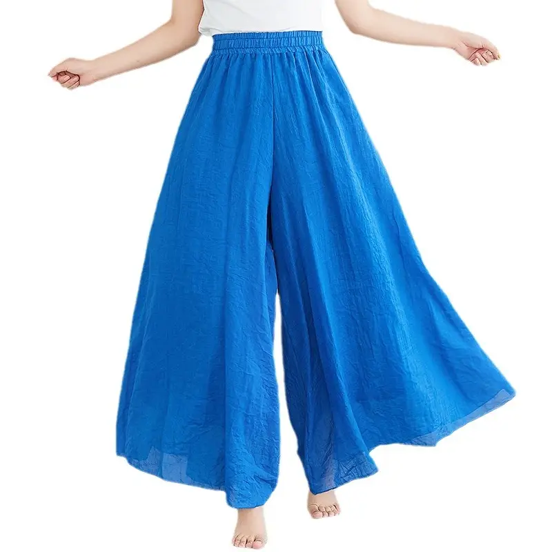 2026 Summer Linen Flared Skirt Large Size Green - Image 28