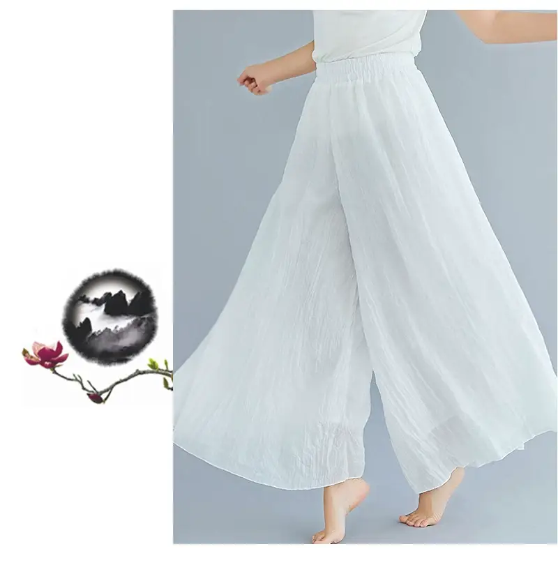 2026 Summer Linen Flared Skirt Large Size Green — feature 10