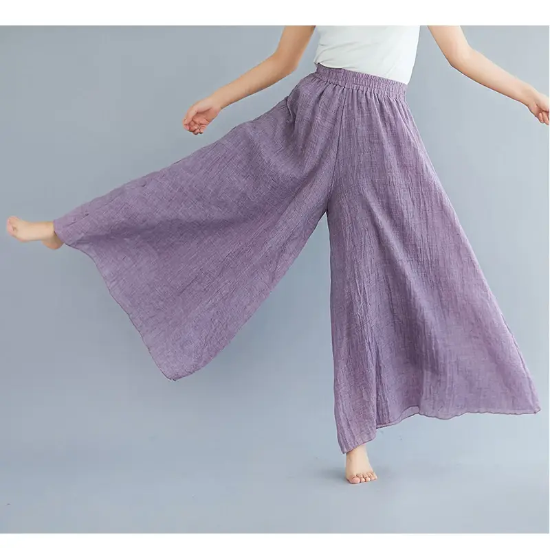 2026 Summer Linen Flared Skirt Large Size Green — feature 35