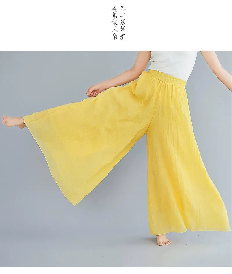 2026 Summer Linen Flared Skirt Large Size Green — feature 36