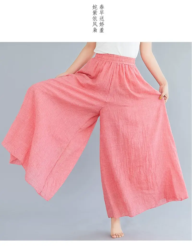 2026 Summer Linen Flared Skirt Large Size Green — feature 46