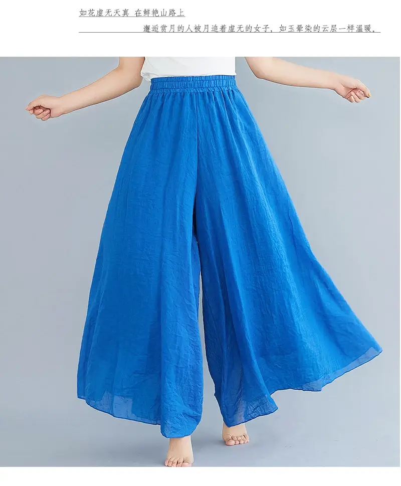 2026 Summer Linen Flared Skirt Large Size Green — feature 47