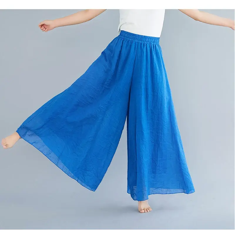 2026 Summer Linen Flared Skirt Large Size Green — feature 50