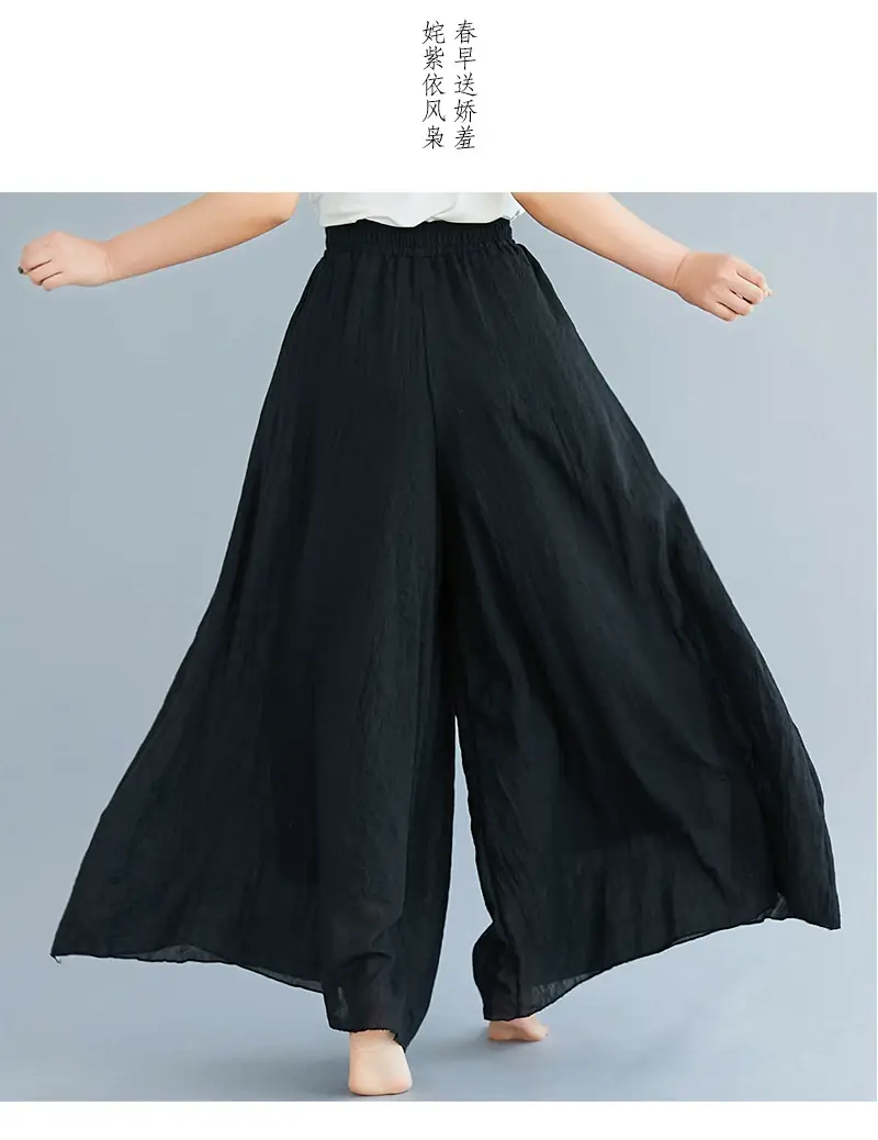 2026 Summer Linen Flared Skirt Large Size Green — feature 67