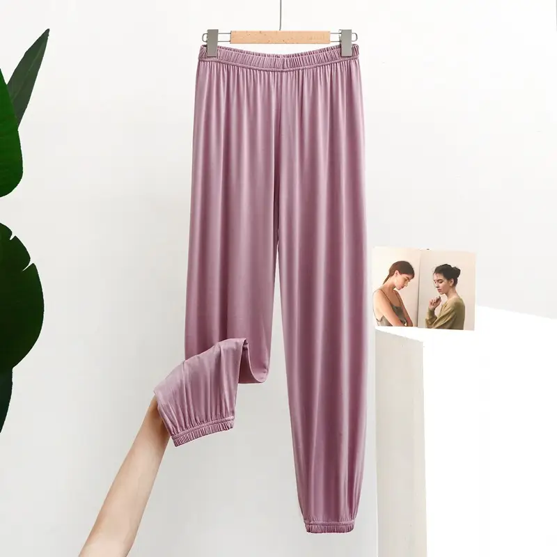 Women's Blue Modal Wide Leg Pants Anti-Mosquito - Image 6