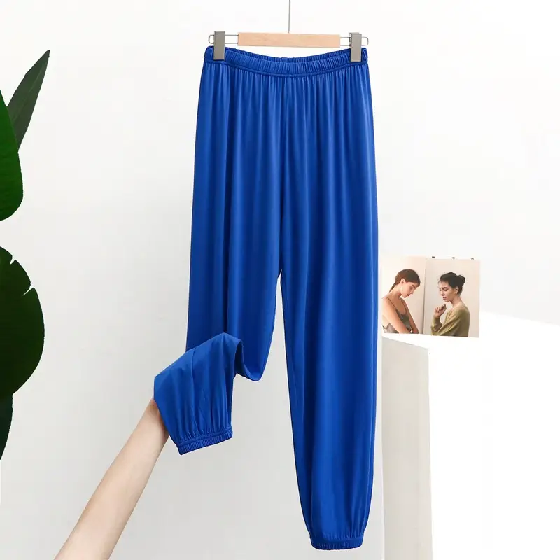 Women's Blue Modal Wide Leg Pants Anti-Mosquito - Image 4