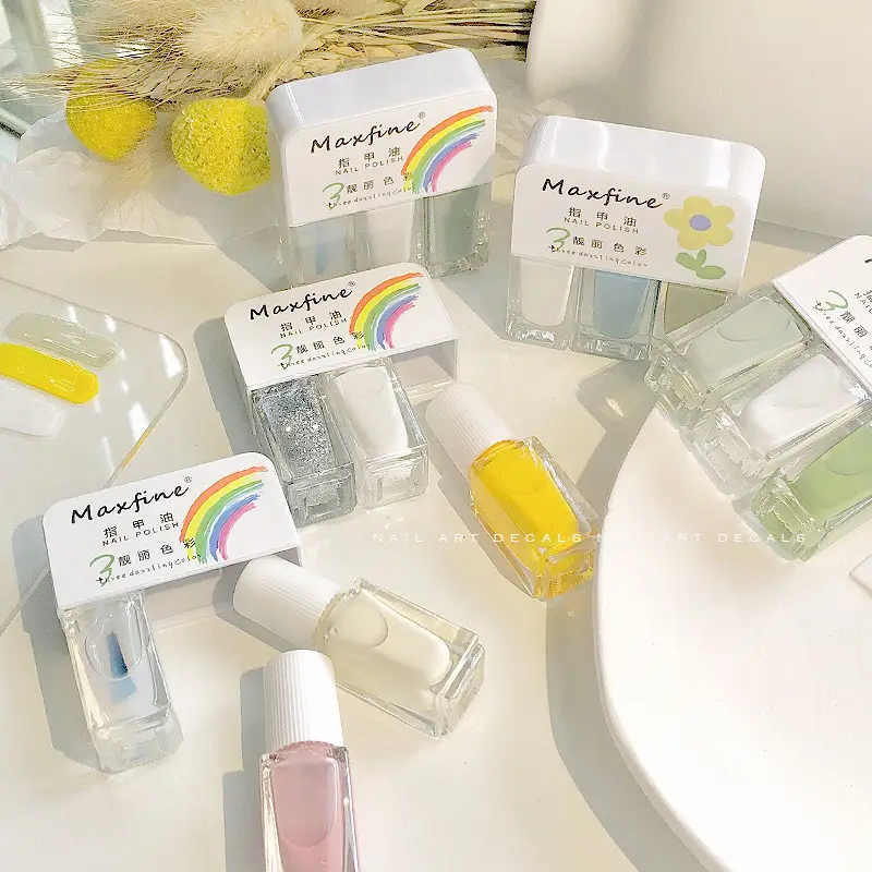 Rainbow Nail Polish Set 3 Bottles Whitening Quick Dry - Image 12