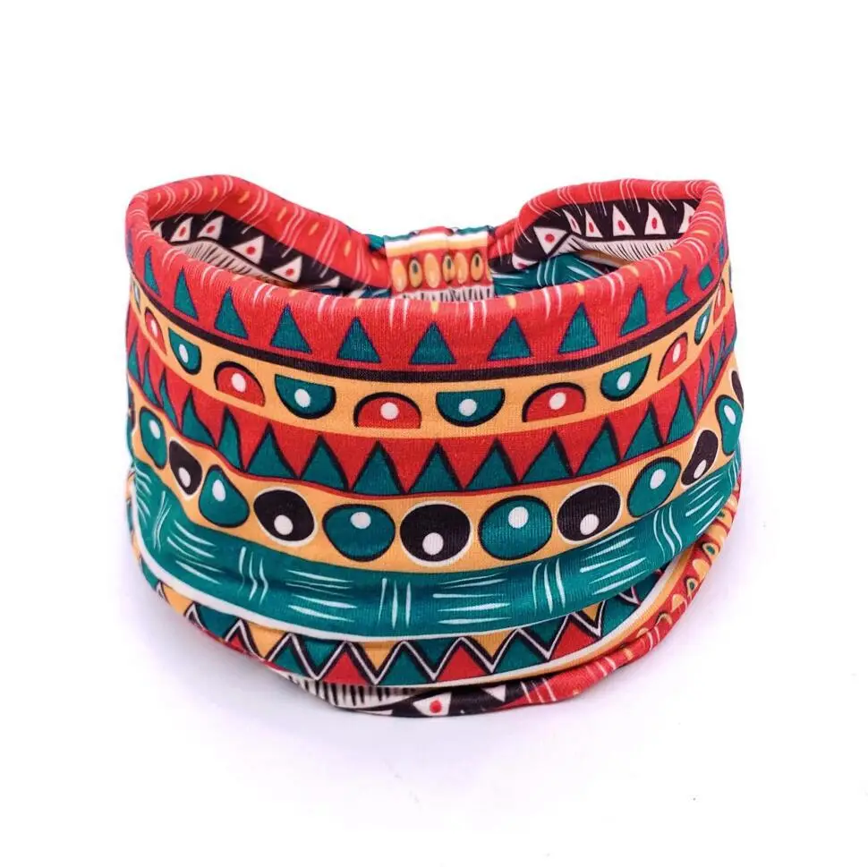 European and American New Bohemian Hair Band Mandala Flower Headband Elastic Sweat Absorbent Women's Wide-brimmed Headband - Image 29