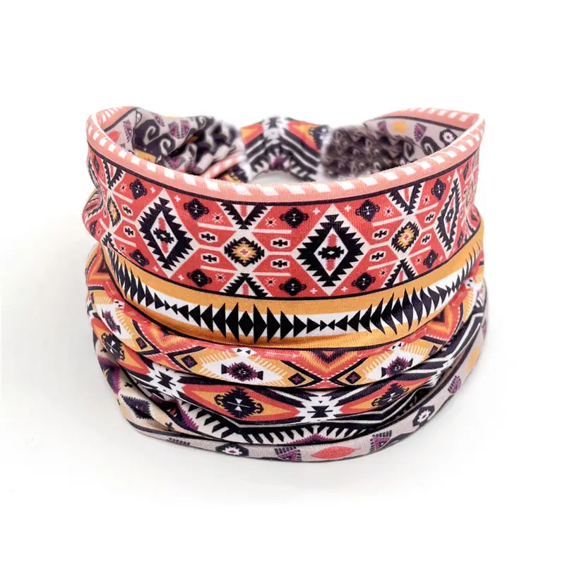European and American New Bohemian Hair Band Mandala Flower Headband Elastic Sweat Absorbent Women's Wide-brimmed Headband - Image 43