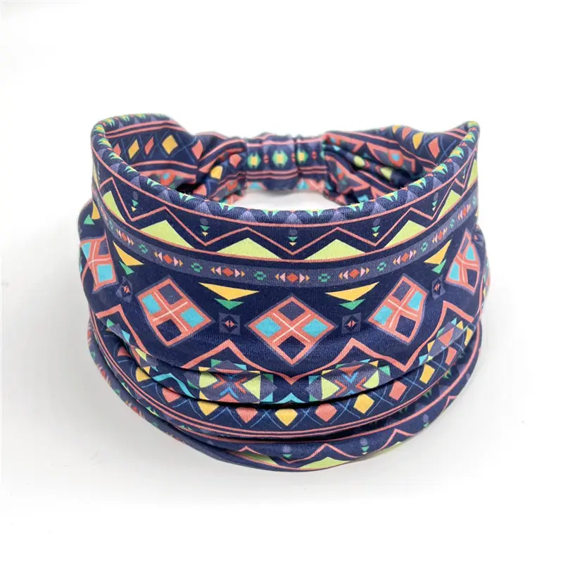 European and American New Bohemian Hair Band Mandala Flower Headband Elastic Sweat Absorbent Women's Wide-brimmed Headband - Image 44