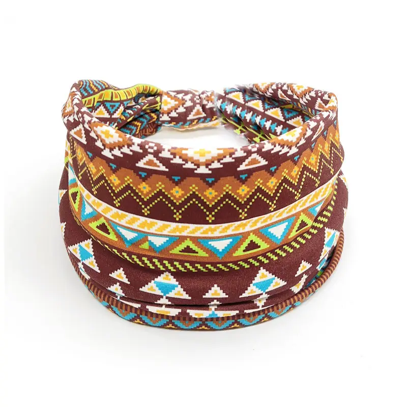 European and American New Bohemian Hair Band Mandala Flower Headband Elastic Sweat Absorbent Women's Wide-brimmed Headband - Image 45
