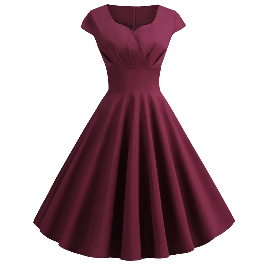 Black V Neck Half Sleeve Waist Dress Large Hem - Image 3