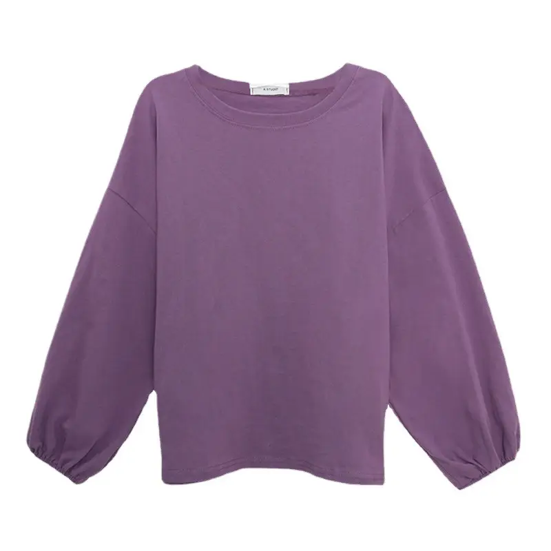 Women Lantern Sleeve T-Shirt Yellow 2026 Spring Autumn - Image 12