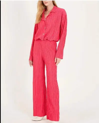 White Loose Pleated Suit for Women Spring Summer 2024 - Image 12