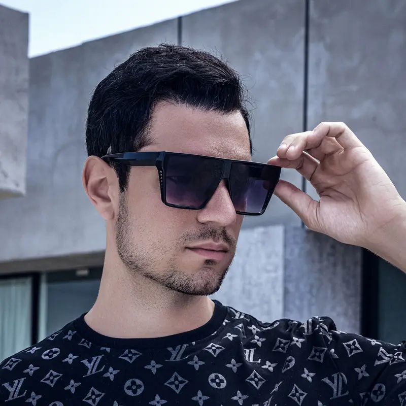 Square Frame UV400 Sunglasses Black Women Men - Image 5