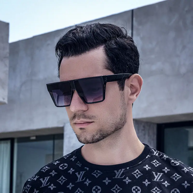 Square Frame UV400 Sunglasses Black Women Men - Image 6