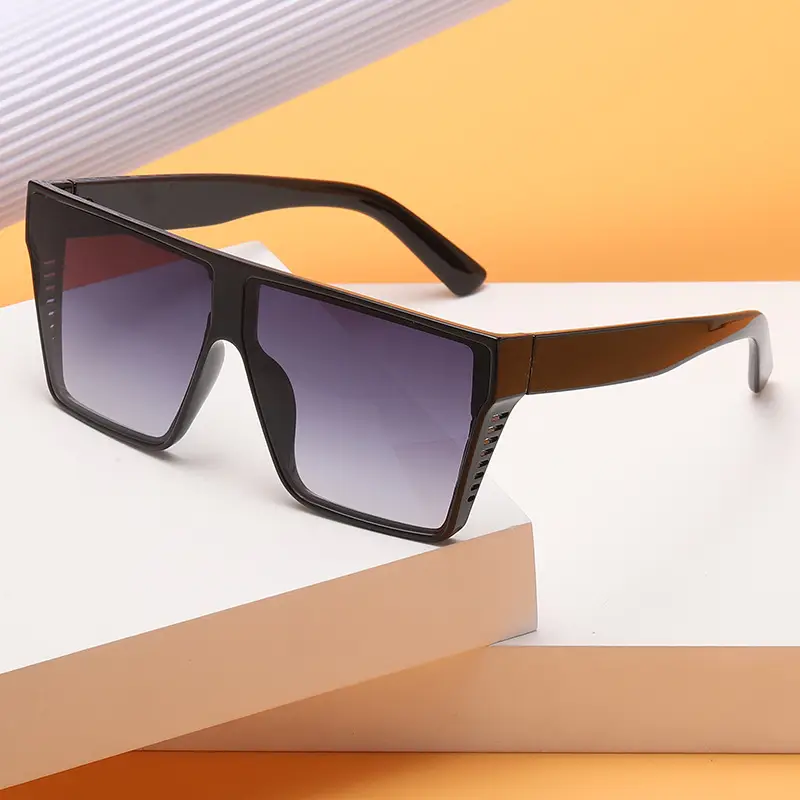 Square Frame UV400 Sunglasses Black Women Men - Image 7