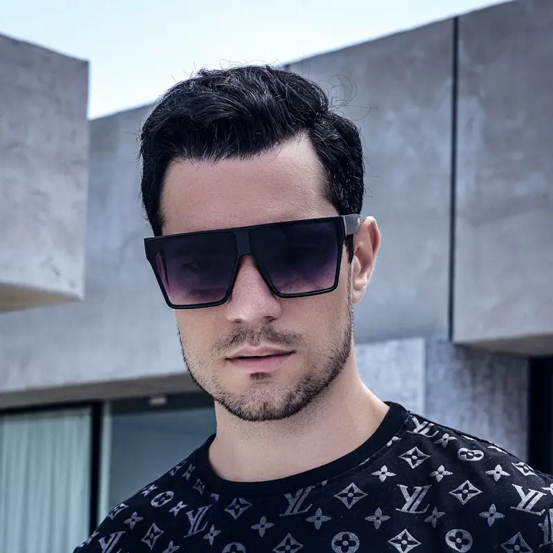 Square Frame UV400 Sunglasses Black Women Men — feature 20