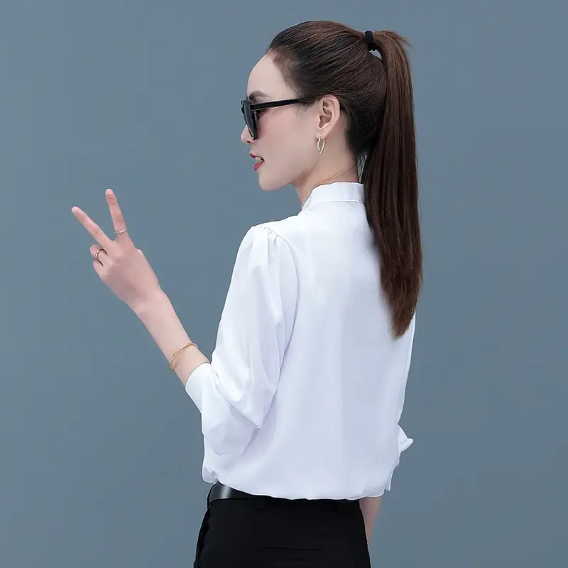 Super Fairy White Bow Long Sleeve Women's Shirt - Image 4