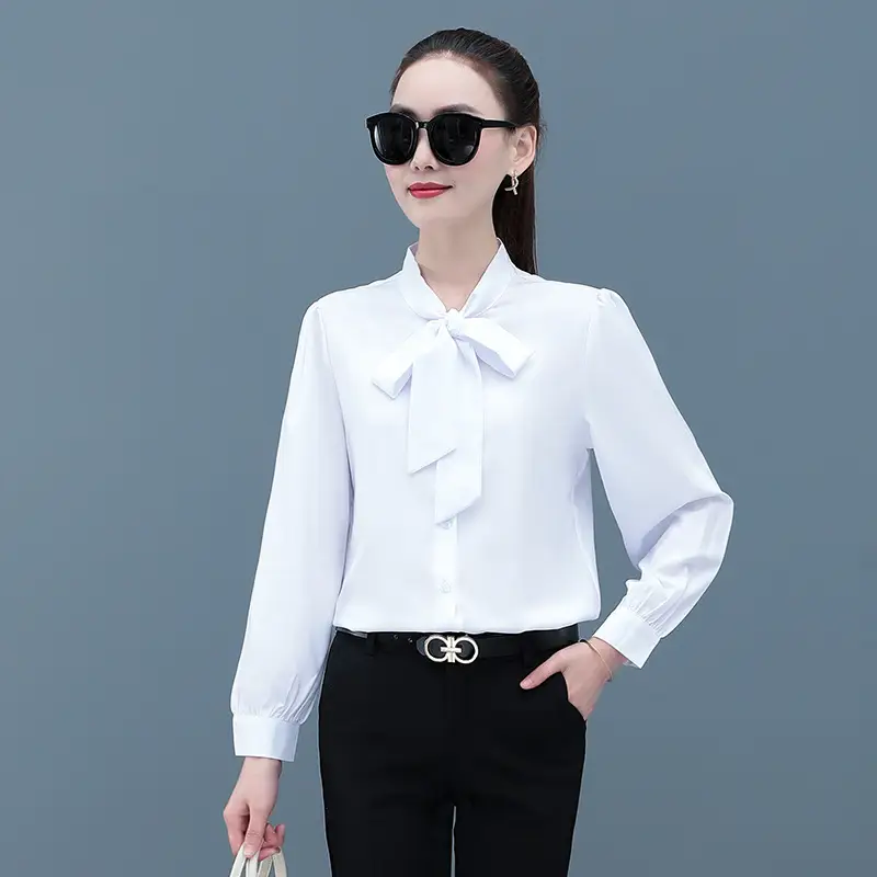 Super Fairy White Bow Long Sleeve Women's Shirt - Image 5