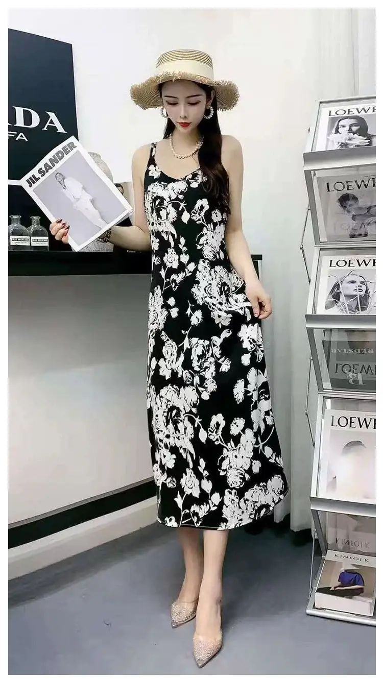2025 Satin Slip Dress Red Slimming Summer Wear — feature 11