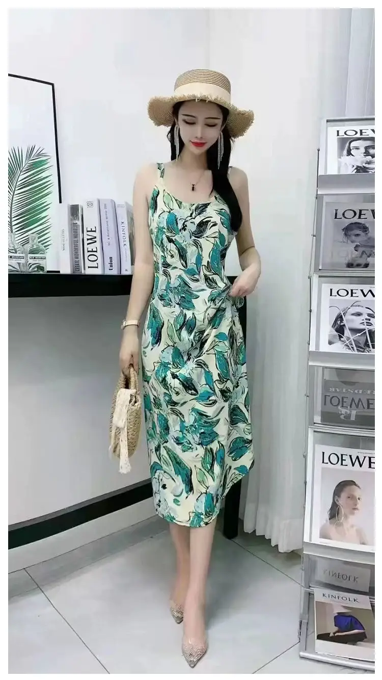 2025 Satin Slip Dress Red Slimming Summer Wear — feature 14