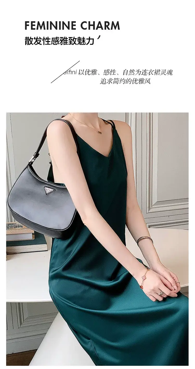 2025 Satin Slip Dress Red Slimming Summer Wear — feature 4