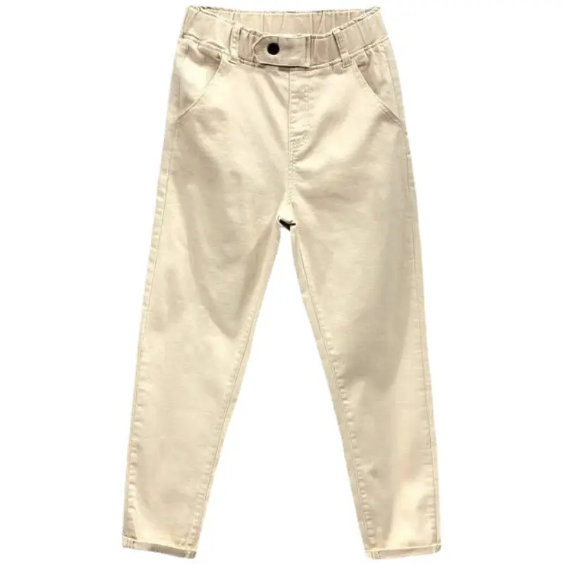 Women Yellow Cropped Jeans Spring Autumn Casual Pants - Image 9