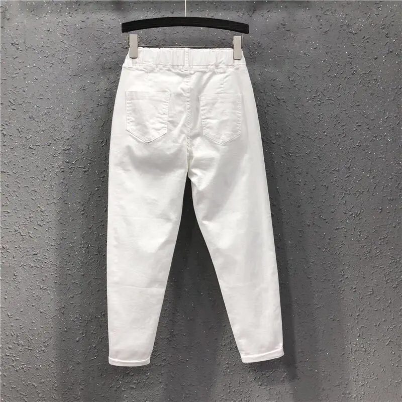 Women Yellow Cropped Jeans Spring Autumn Casual Pants — feature 3